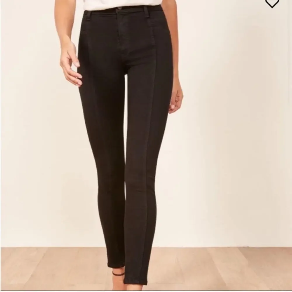Reformation Black Womens High Rose Stretch Jeggings Leggings 24 Skinny Jeans